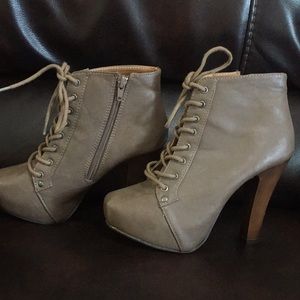Bootie Heels in Olive from Charlotte russe